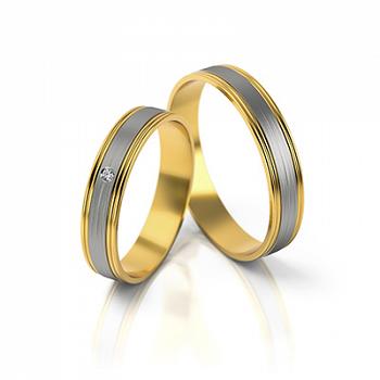 Obrączki ślubne złoto dwukolorowe 4mm próba 585 • FS294