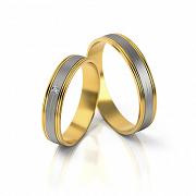 Obrączki ślubne złoto dwukolorowe 4mm próba 585 • FS294