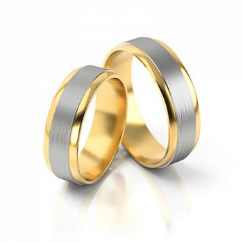 Obrączki ślubne złoto dwukolorowe 5mm próba 585 • FS136