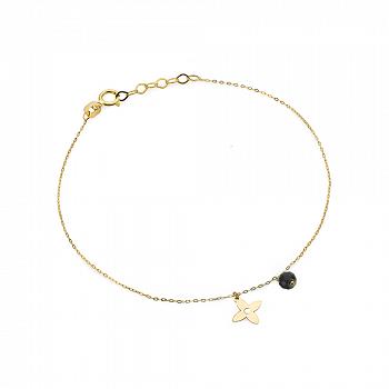 Bransoletka złota z kwiatkiem FUG2-4-B00333-2