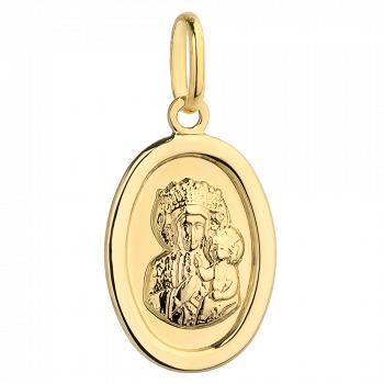 Medalik z żółtego złota Matka Boska Częstochowska FUG5-15-M00044-2