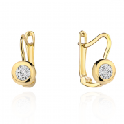 Kolczyki złote z cyrkoniami na angielskim zapięciu FUG7-21-K00911-2