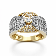 Pierścionek złoty z cyrkoniami YE001