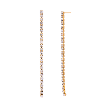 Kolczyki damskie złote tennis z białymi kamieniami FUGJDE2023654