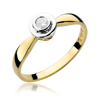 Pierścionek zaręczynowy z brylantem 0.10