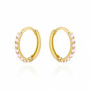 Kolczyki złote z różowymi cyrkoniami FUG7-25-K01199-2