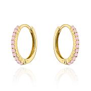 Kolczyki złote z różowymi cyrkoniami FUG7-25-K01199-2