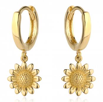 Kolczyki złote kwiatki na kółku FUG7-21-K00763-2