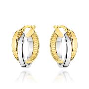 Kolczyki złote splecione kółka w dwóch kolorach złota FUG7-K01740-585