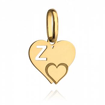 Zawieszka złota literka Z serduszko GRAWER GRATIS FUG6-20-Z00116-2