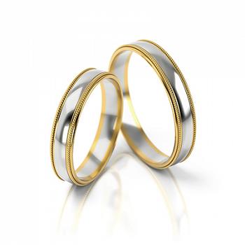 Obrączki ślubne złoto dwukolorowe 4mm próba 585 • FS241