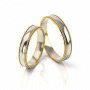 Obrączki ślubne złoto dwukolorowe 4mm próba 585 • FS241