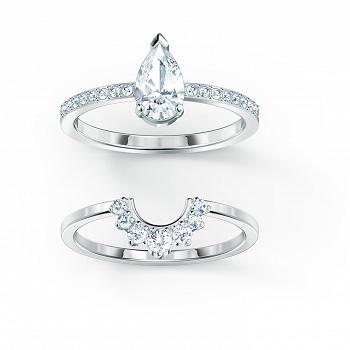 Pierścionek SWAROVSKI • Attract Pear Ring Set 5572660