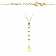 Naszyjnik złoty z perłą, kulkami i kółkiem FUG3-4-N00394-2