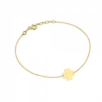 Bransoletka z żółtego złota koniczynka FUG2-21-B00606-2