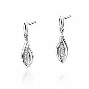 Kolczyki z białego złota z brylantami FKO-004-B585-B0.07