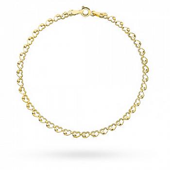 Bransoletka z żółtego złota plecione serca FUG2-25-B00750-2