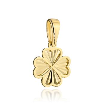 Zawieszka złota diamentowana koniczynka FUG6-Z00492-375