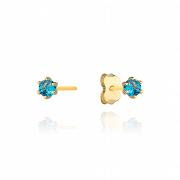 Kolczyki złote z błękitną cyrkonią FUG7-25-K01196-2