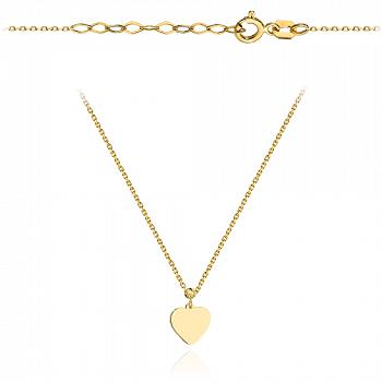 Naszyjnik złoty gładkie serce z kuleczką FUG3-34-N00591-2