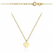 Naszyjnik złoty gładkie serce z kuleczką FUG3-34-N00591-2