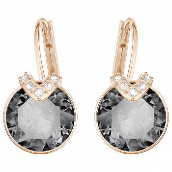Kolczyki SWAROVSKI • Bella V Pierced Earrings, Gray, Rose 5299317 