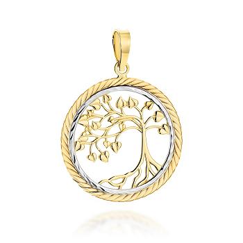Zawieszka złota drzewko szczęścia w dwóch kolorach złota FUG6-17-Z00560-2