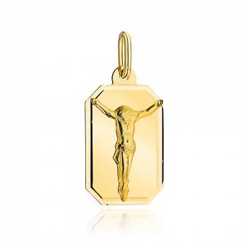 Medalik z żółtego złota z ukrzyżowanym Jezusem FUG5-9-M00141-2