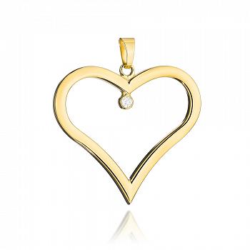 Zawieszka złota duże serce z cyrkonią FUG6-17-Z00458-2