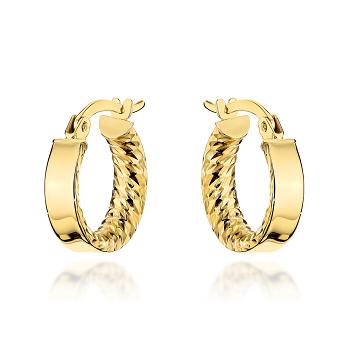 Kolczyki złote kółka ze żłobieniem wewnątrz FUG7-K01837-585