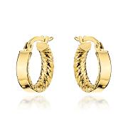 Kolczyki złote kółka ze żłobieniem wewnątrz FUG7-K01837-585