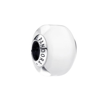 Charms Pandora z białego szkła Murano 793118C00 GRAWER GRATIS