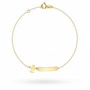 Bransoletka złota blaszka i aniołek FUG2-17-B00722-2 GRAWER GRATIS