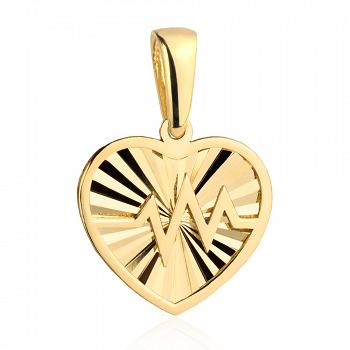 Zawieszka złota diamentowane serce z linią życia FUG6-21-Z00405-2