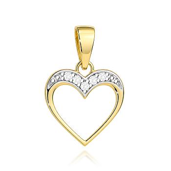 Zawieszka złota serce z cyrkoniami FUG6-Z00684-585