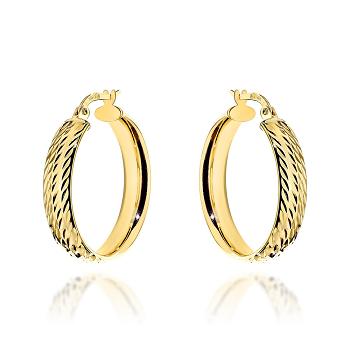 Kolczyki złote diamentowane kółka FUG7-17-K01605-2