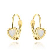 Kolczyki złote serca z opalitem FUG7-K01780-585