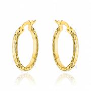 Kolczyki złote koła całościowo zdobione diamentowaniem małe FUG7-17-K01252-2