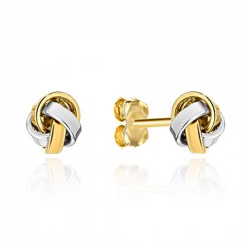 Kolczyki złote plecione dwukolorowe FUG7-17-K01456-2