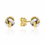 Kolczyki złote plecione dwukolorowe FUG7-17-K01456-2