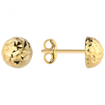 Kolczyki złote pół kulki diamentowane 7mm FUG7-17-K00625-2