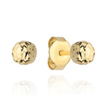 Kolczyki złote diamentowane kulki 7mm FUG7-K01012-375