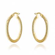 Kolczyki złote koła z greckim wzorem na bokach FUG7-17-K01249-2