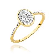 Pierścionek zaręczynowy z żółtego złota z brylantami 0.21ct