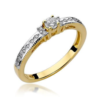 Pierścionek zaręczynowy z brylantami 0.24