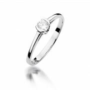 Pierścionek zaręczynowy z białego złota z brylantem 0.23