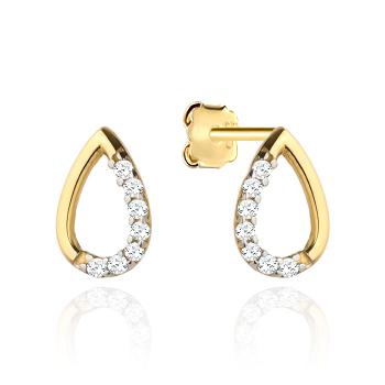 Kolczyki złote łezki z cyrkoniami FUG7-K01753-585