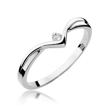 Pierścionek zaręczynowy z brylantem 0.04ct