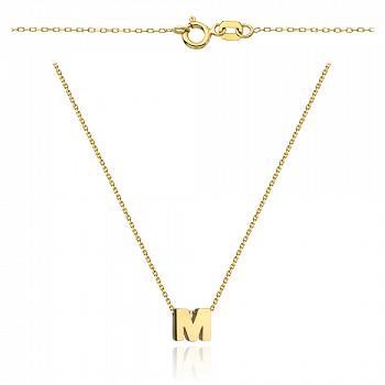 Naszyjnik złoty literka M FUG3-4-CN00242-2