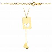 Naszyjnik złoty celebrytka blaszka z wyciętym sercem wiszącym na łańcuszku FUG3-21-CN00270-2